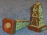 Oil Derrick shakers glazed prairie green